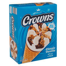 Classic Vanilla Cones 4 Pack 475ml